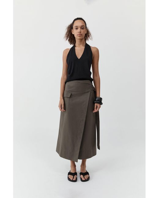 St. Agni White Utility Wrap Skirt
