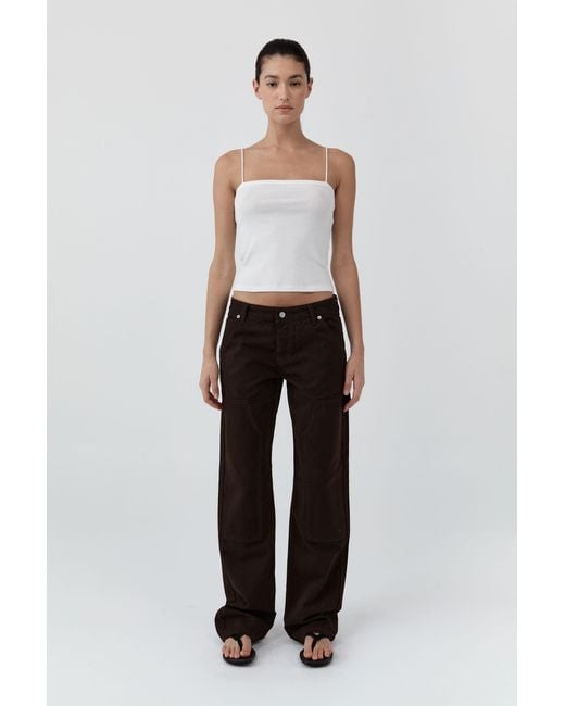St. Agni White Canvas Carpenter Jeans