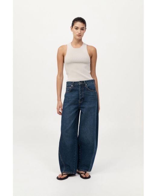 St. Agni Blue Sculpted Knit Top