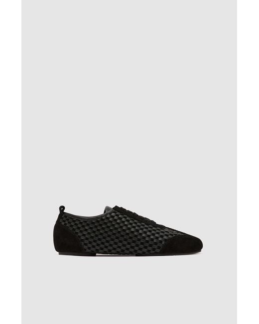 St. Agni Black Lattice Weave Ballet Sneaker