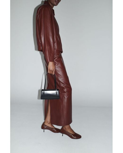 St. Agni Brown Cocoon Leather Jacket