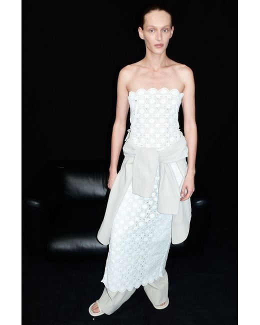 St. Agni White Doily Column Dress