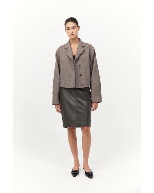 St. Agni Gray Wool Cocoon Bomber