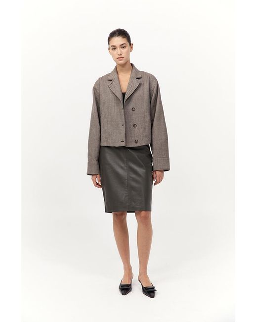 St. Agni Gray Wool Cocoon Bomber