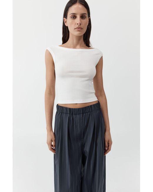 St. Agni White Organic Cotton Off Shoulder Top