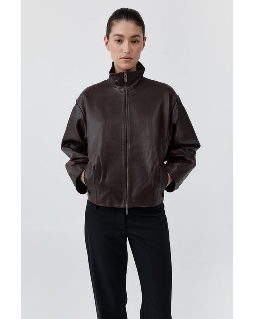 St. Agni Black Pre-Order: Cocoon Zip Leather Jacket