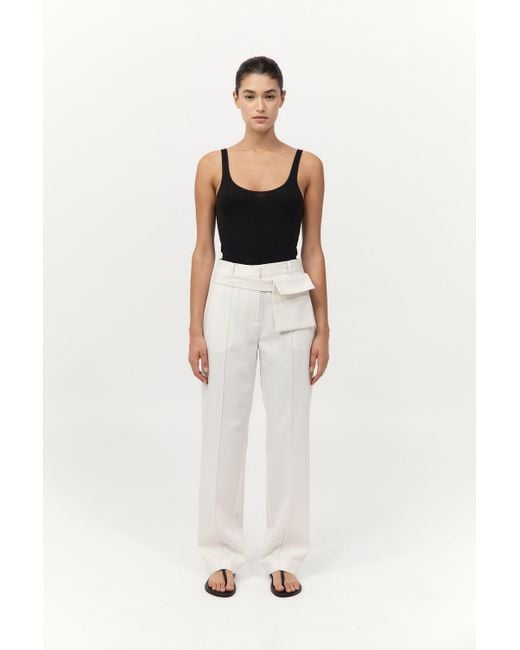 St. Agni White Organic Cotton Slim Scoop Tank