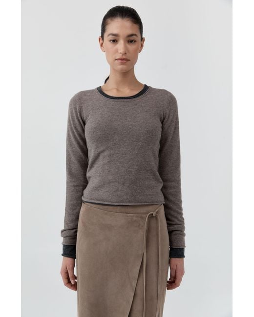 St. Agni Brown Fine Merino Wool Long Sleeve Top