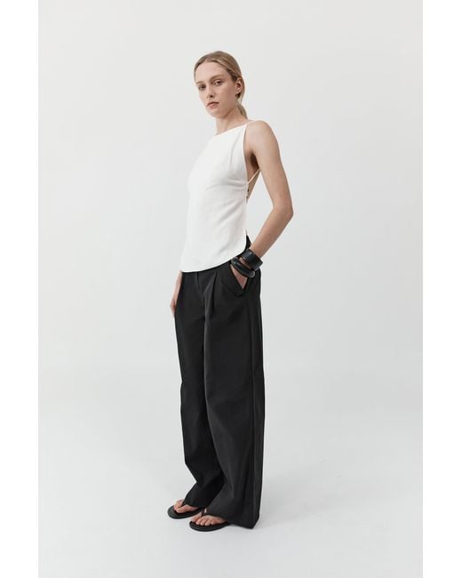 St. Agni White Square Backless Top