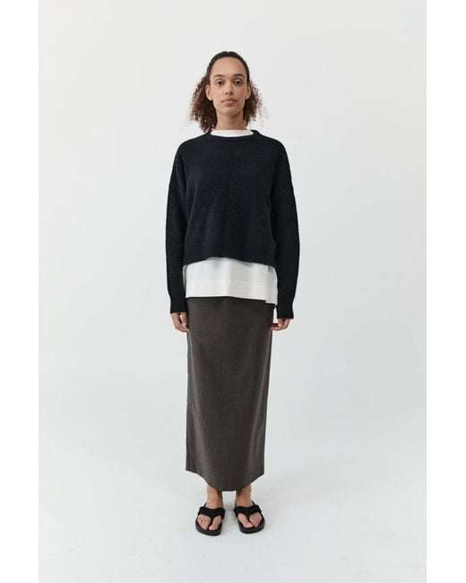 St. Agni Black Cropped Sweater