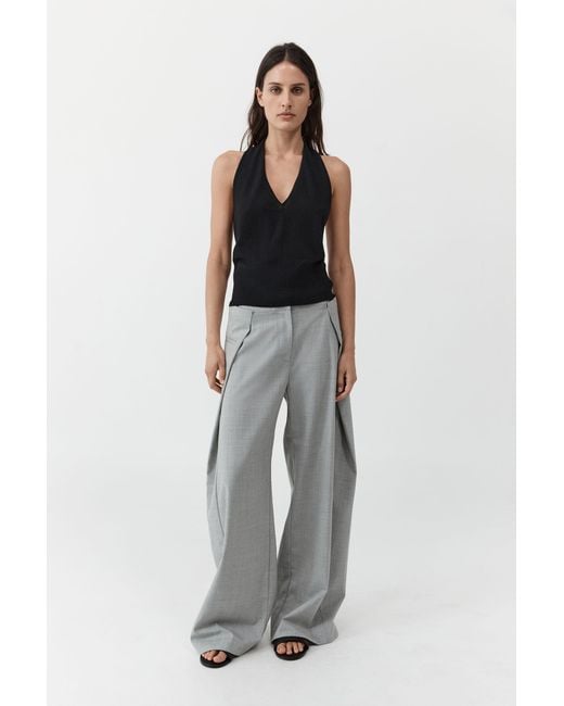 St. Agni White Tailored Fold Pants