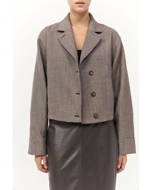 St. Agni Gray Wool Cocoon Bomber