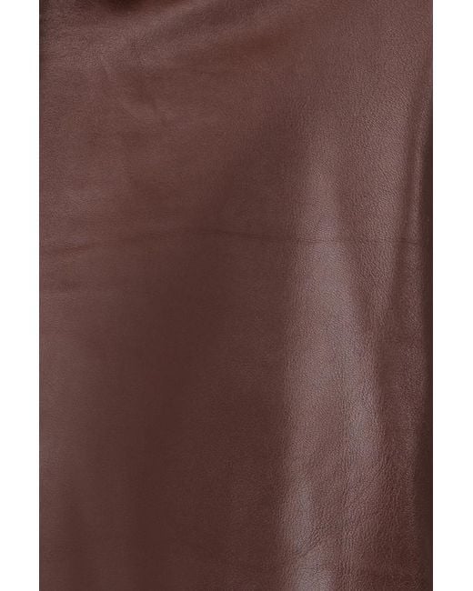 St. Agni Brown Cocoon Leather Jacket
