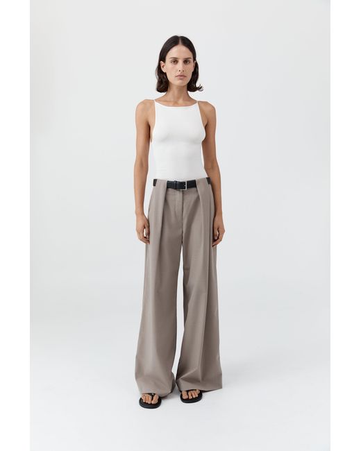 St. Agni White Square Neck Top