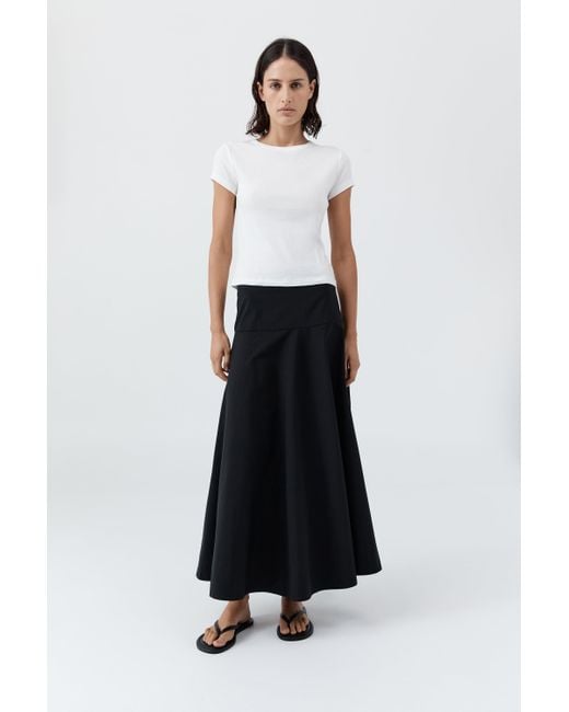 St. Agni White Cotton Circle Hem Skirt