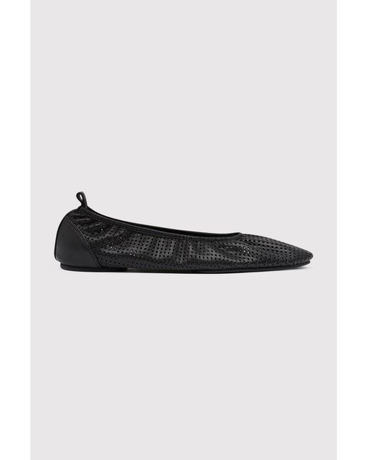 St. Agni Black Minimal Perforated Ballet Flat