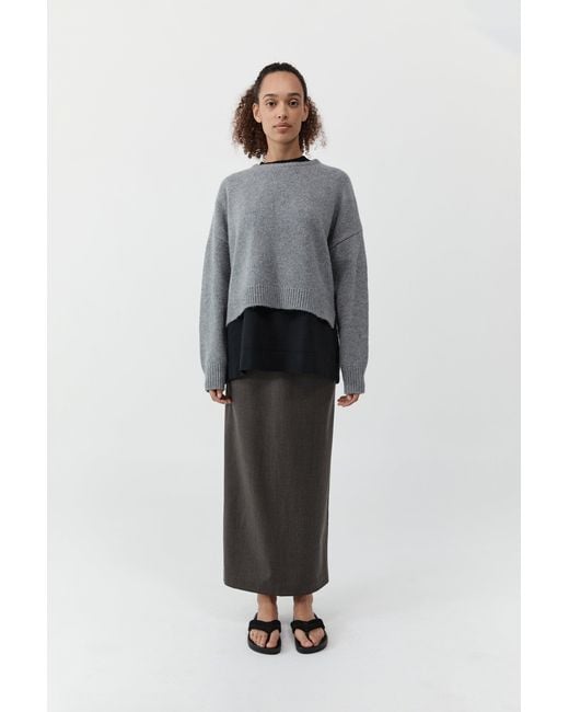 St. Agni Gray Cropped Sweater