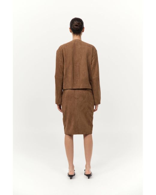 St. Agni Natural Suede Utility Cocoon Bomber