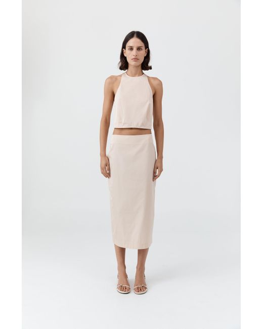 St. Agni White Paper Taffeta Cocoon Top
