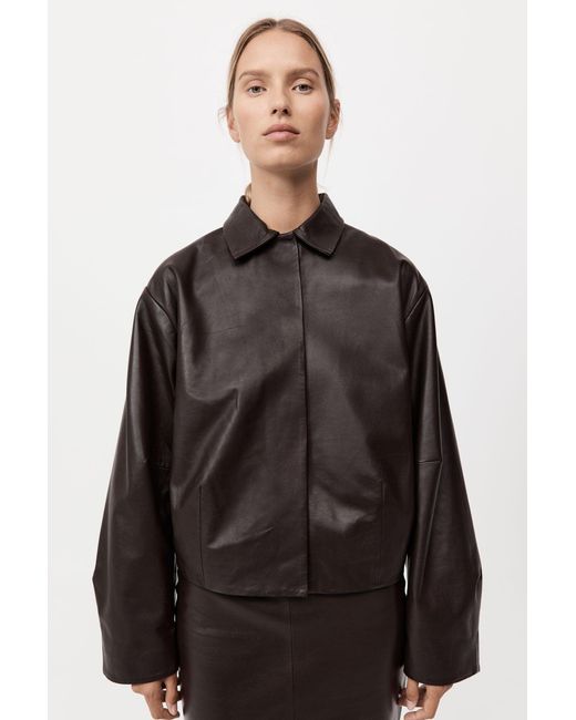 St. Agni Brown Cocoon Leather Jacket