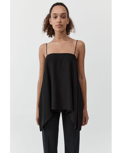 St. Agni Black Textured Weave Cami