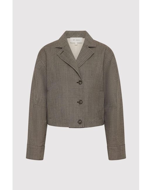 St. Agni Gray Wool Cocoon Bomber