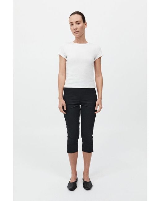 St. Agni White Slim Capri Pant