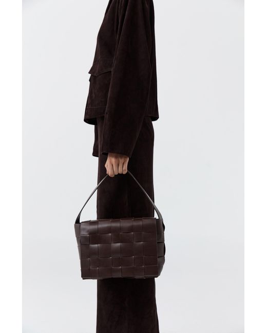 St. Agni Black Woven Envelope Mini Tote