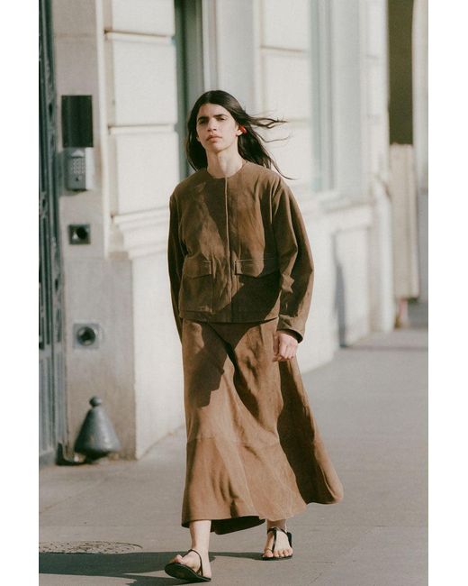St. Agni Natural Suede Utility Cocoon Bomber