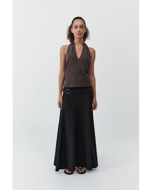 St. Agni White Fluid Circle Hem Skirt