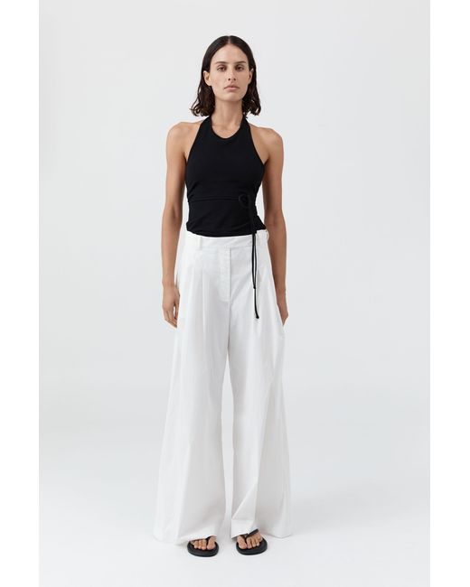 St. Agni White Soft Jersey Halter Top