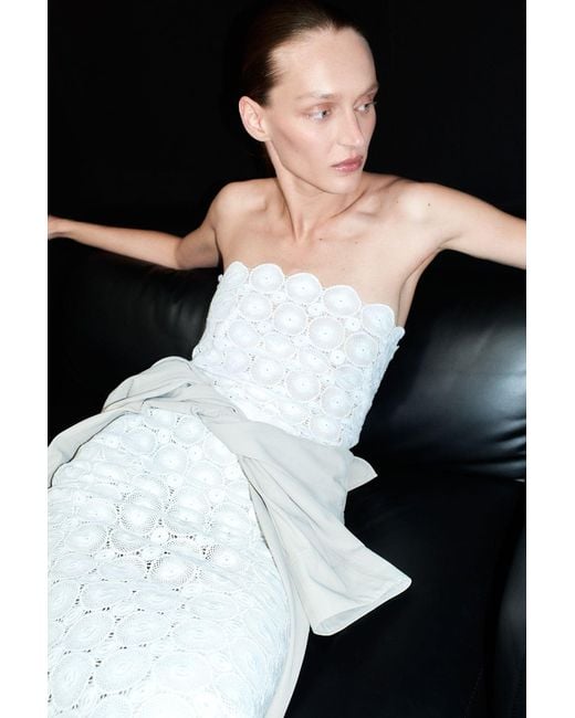 St. Agni White Doily Column Dress