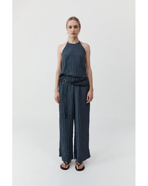 St. Agni Blue Crinkle Relaxed Pants