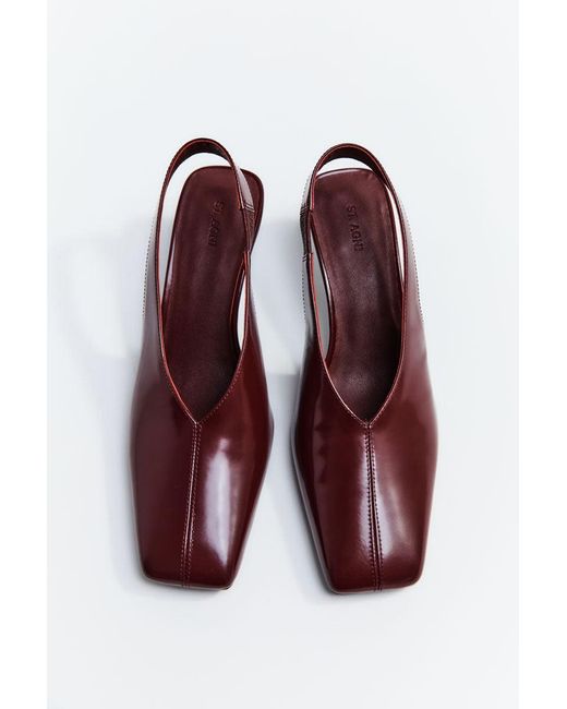 St. Agni Pink Square Toe Sling Back Heel