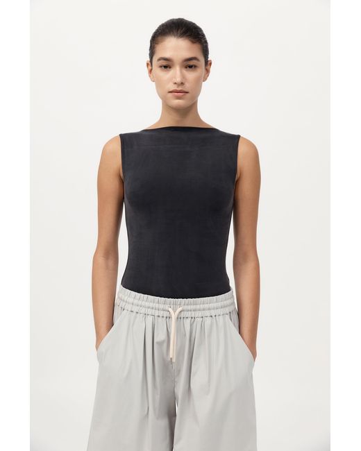 St. Agni Blue Cupro Jersey Top