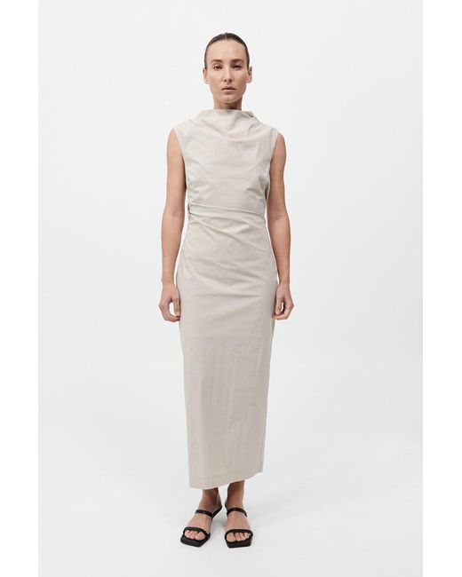 St. Agni White Soft Sculptural Dress
