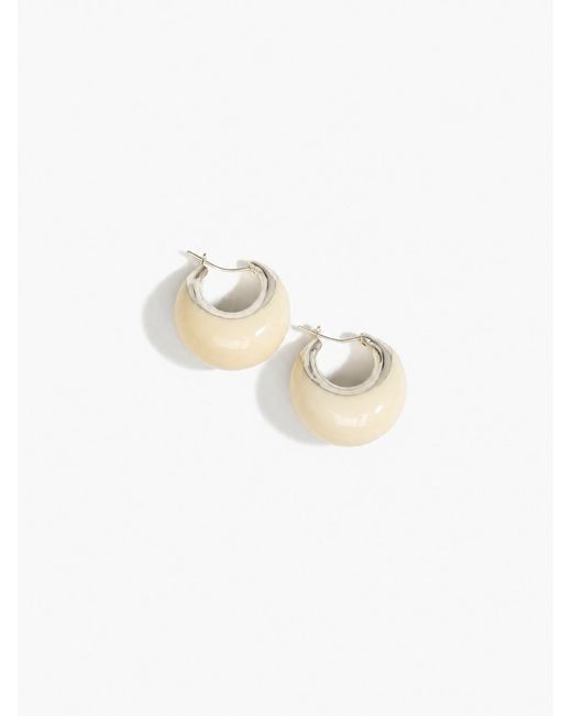 Dinosaur Designs White Large Crescent Earrings By