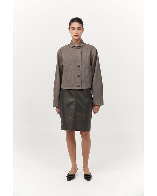 St. Agni Gray Wool Cocoon Bomber