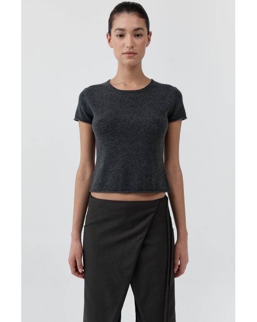 St. Agni Blue Fine Merino Wool Baby Tee