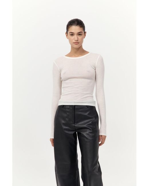 St. Agni White Baby Wool Long Sleeve Top