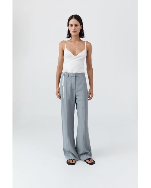 St. Agni Blue Ballerina Wrap Knit Top