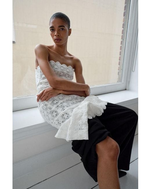 St. Agni White Doily Column Dress