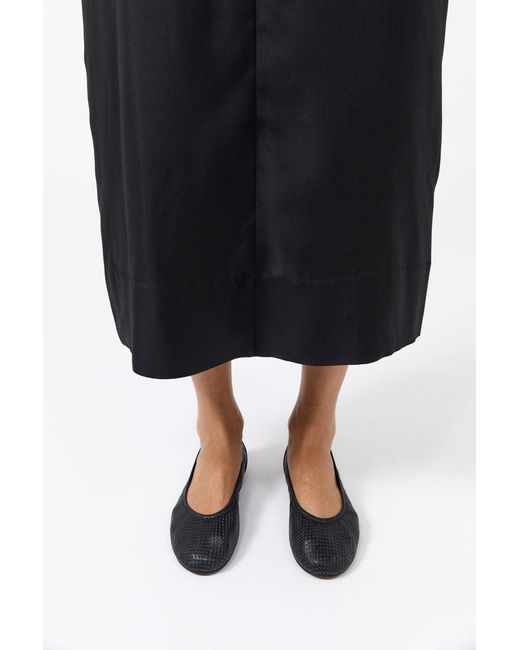 St. Agni Black Minimal Perforated Ballet Flat