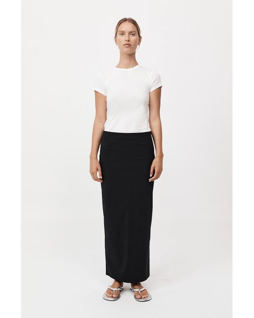 St. Agni White Minimal Column Skirt