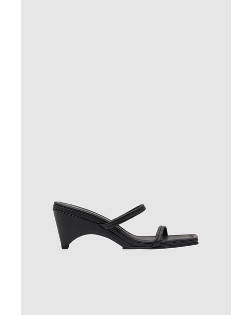 St. Agni White Double Strap Arc Wedge
