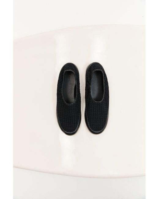 St. Agni Black Cotton Grid Flats