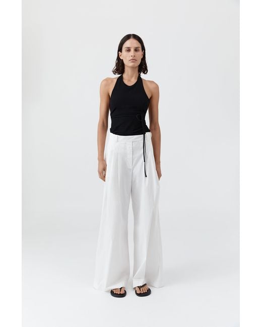 St. Agni White Adjustable Palazzo Pants