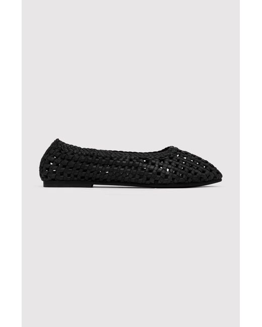 St. Agni Black Macrame Mesh Ballet Flats