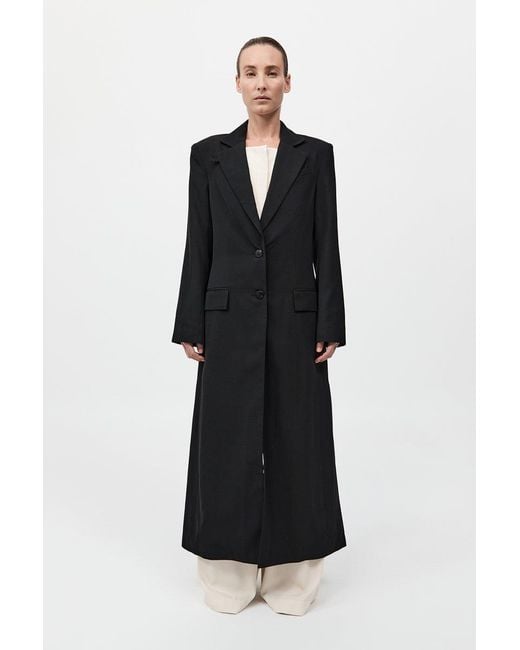 St. Agni Black Tailored Maxi Coat