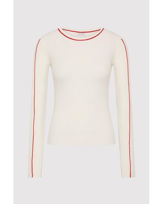 St. Agni Blue Fine Line Long Sleeve Top